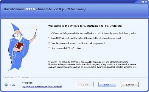 DataNumen NTFS Undelete截图