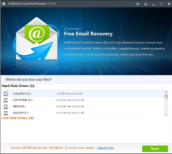 IUWEshare Free Email Recovery截图