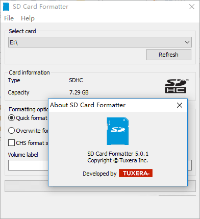 SD Card Formatter截图