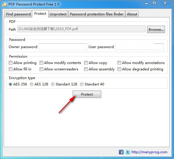 PDF Password Protect Free截图