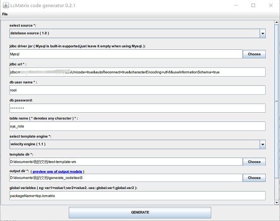 lcmatrix code generator截图