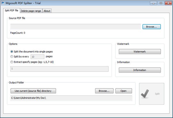 Mgosoft PDF Spliter截图