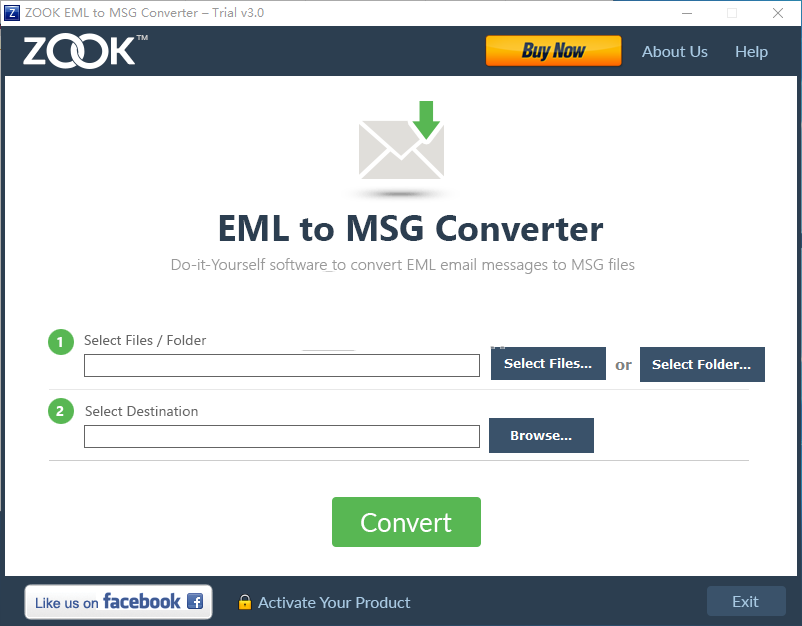 ZOOK EML to MSG Converter截图