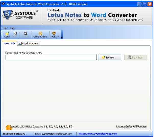 SysTools Lotus Notes to Word Converter截图