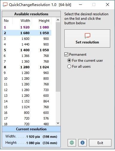 QuickChangeResolution截图