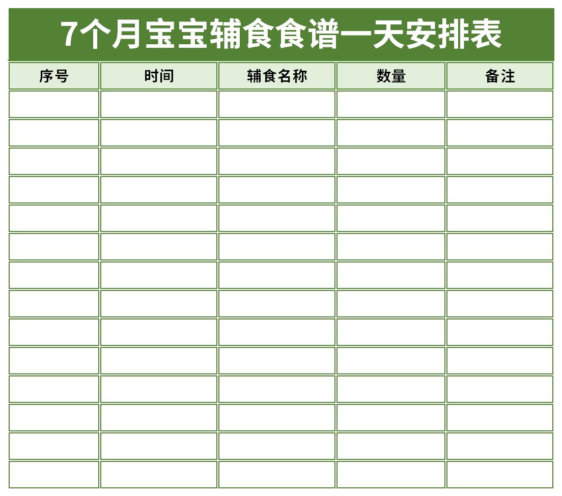 7个月宝宝辅食食谱一天安排表截图