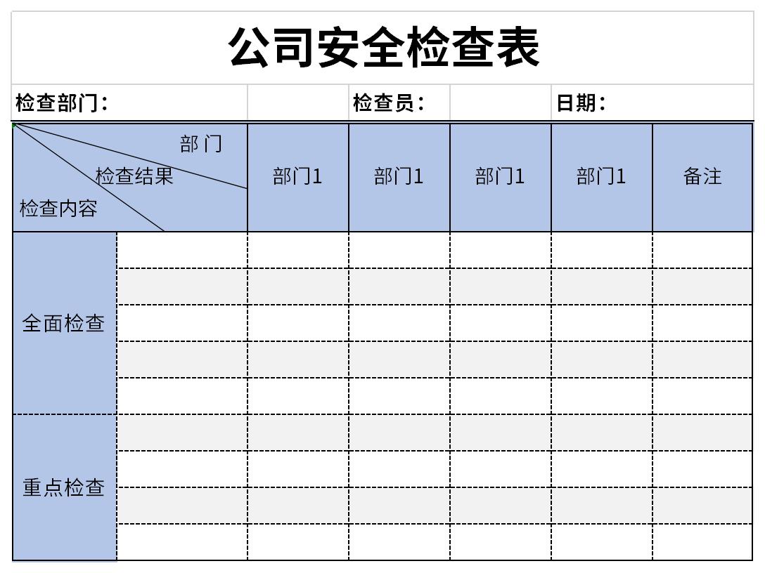 公司安全检查表截图