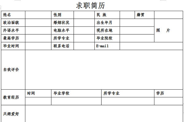 求职简历模板范文截图