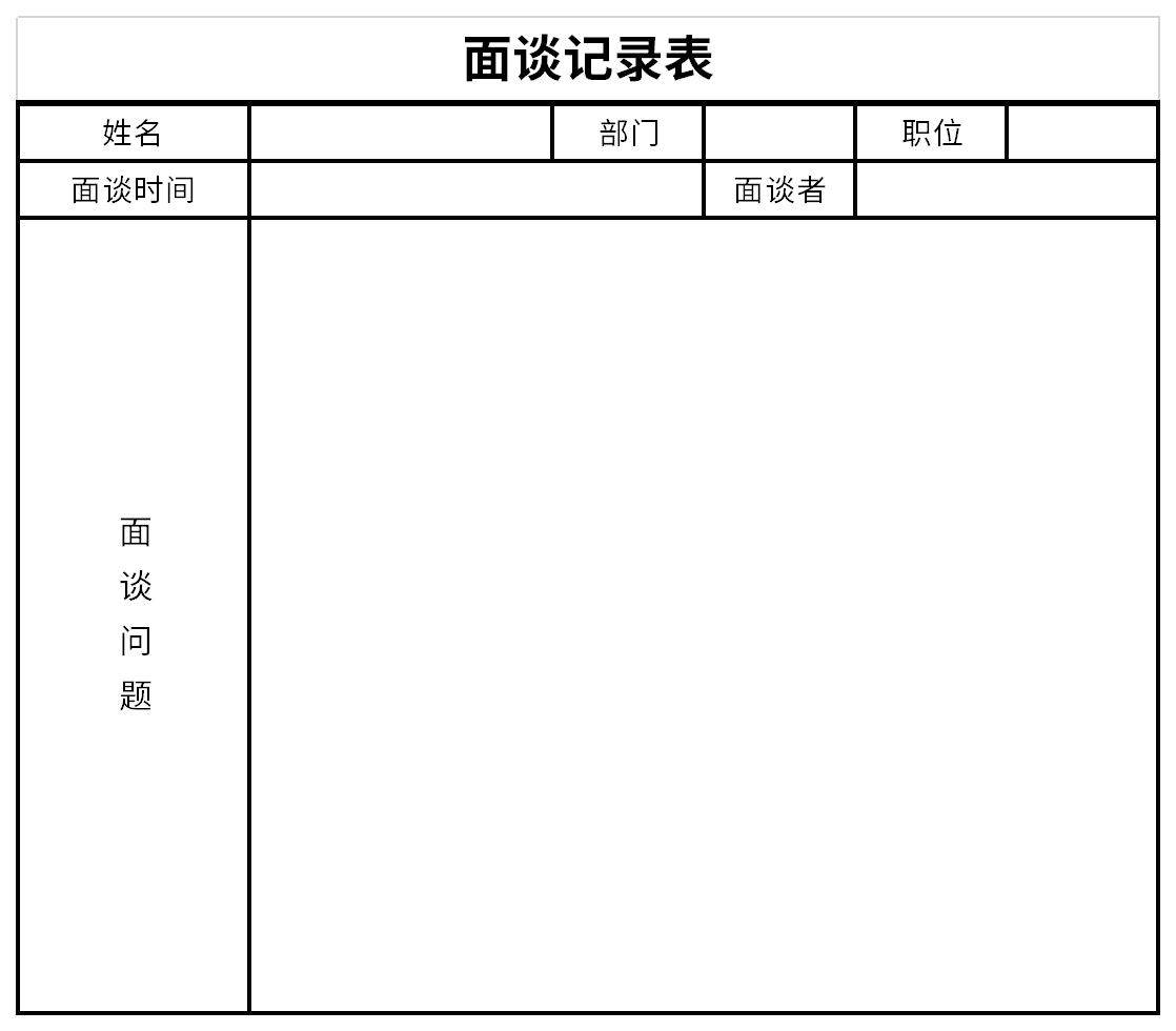 面谈记录表截图