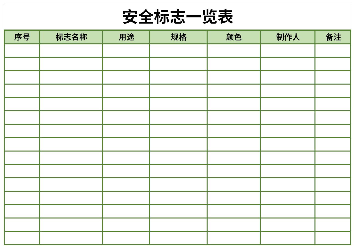 安全标志一览表截图