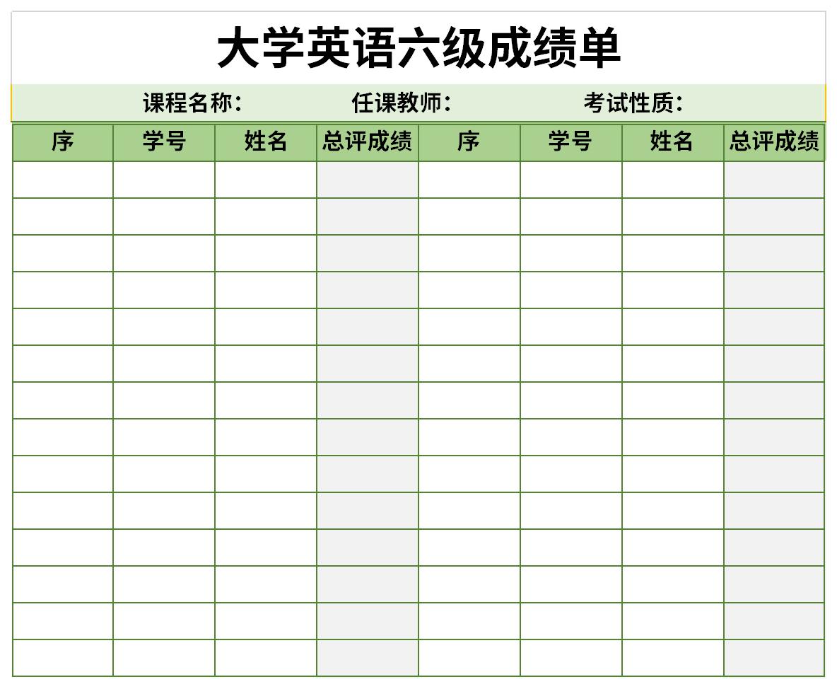 英语6级成绩单截图