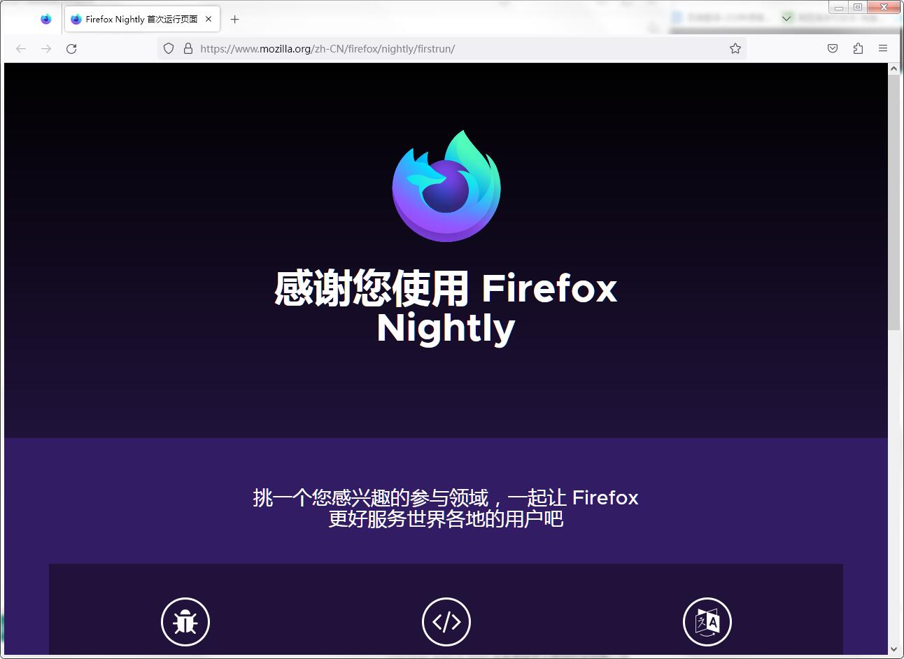 Firefox Nightly截图