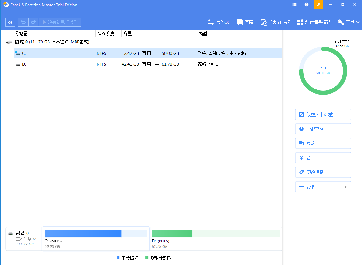 EASEUS Partition Master(免费分区大师)