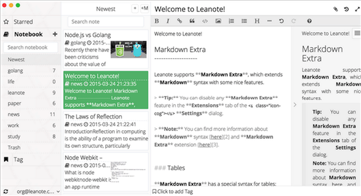 Leanote截图