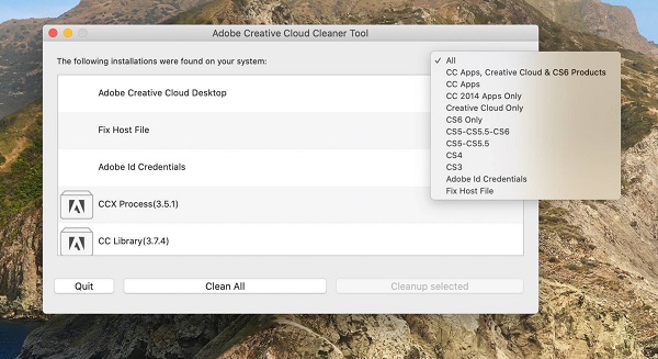 Adobe Creative Cloud Cleaner Tool截图