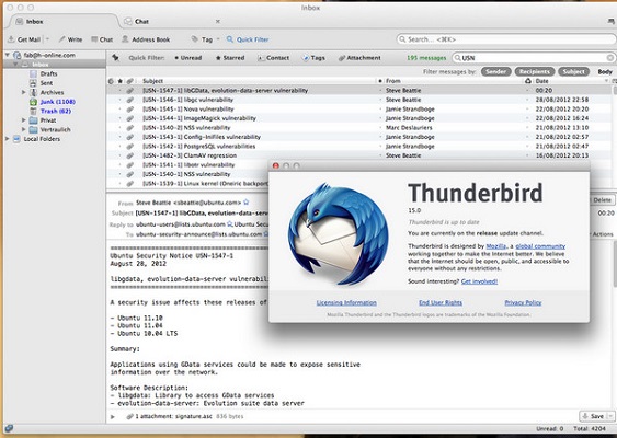 Thunderbird截图
