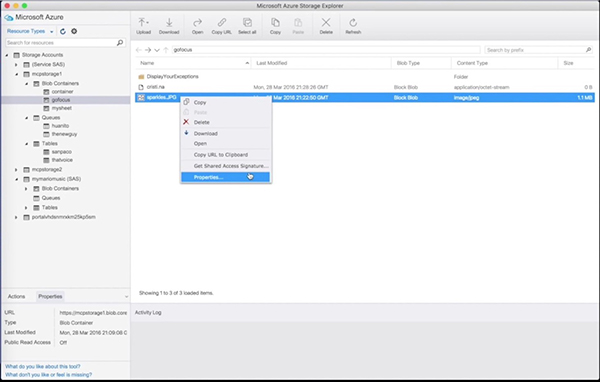 Azure Storage Explorer截图