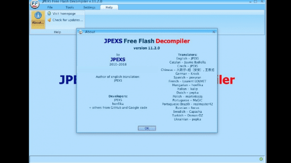 JPEXS Free Flash Decompiler截图