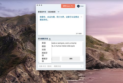 DeepL翻译器MAC版截图