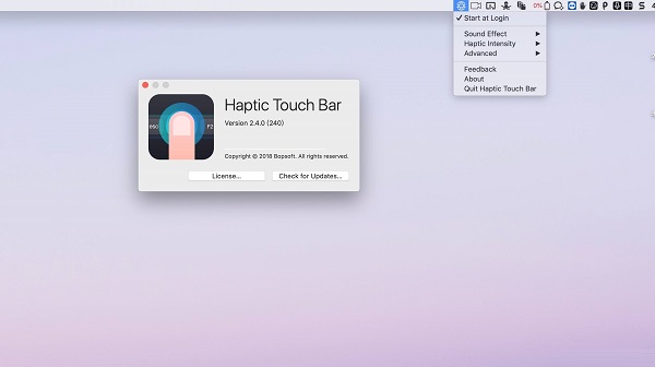 Haptic Touch Bar截图