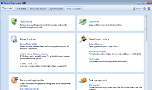 Acronis True Image 2016截图