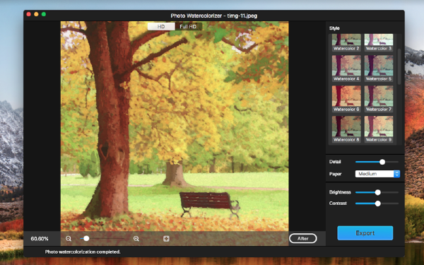 照片水彩画截图