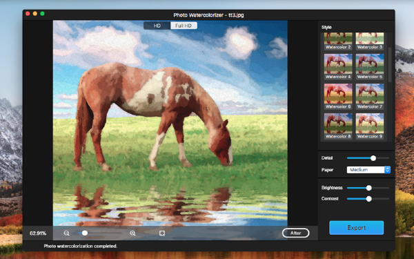 照片水彩画截图