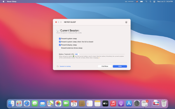 合盖不休眠截图