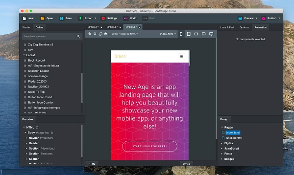Bootstrap Studio 4截图