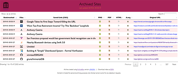 ArchiveBox截图