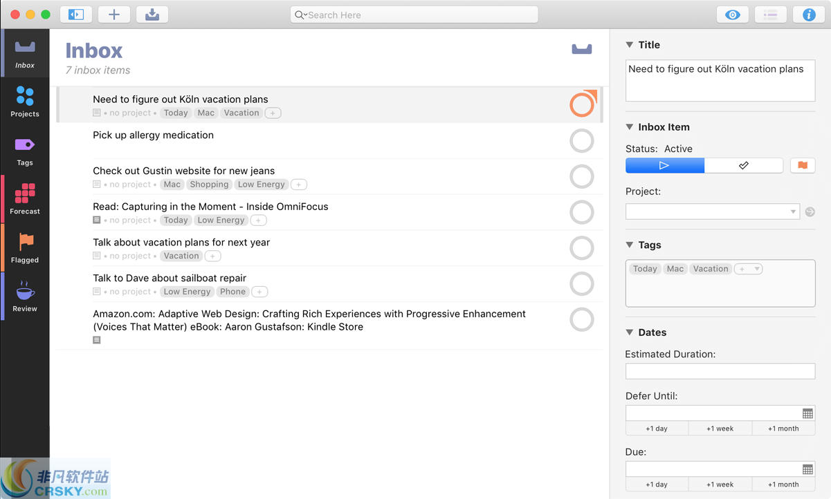 OmniFocus For Mac截图