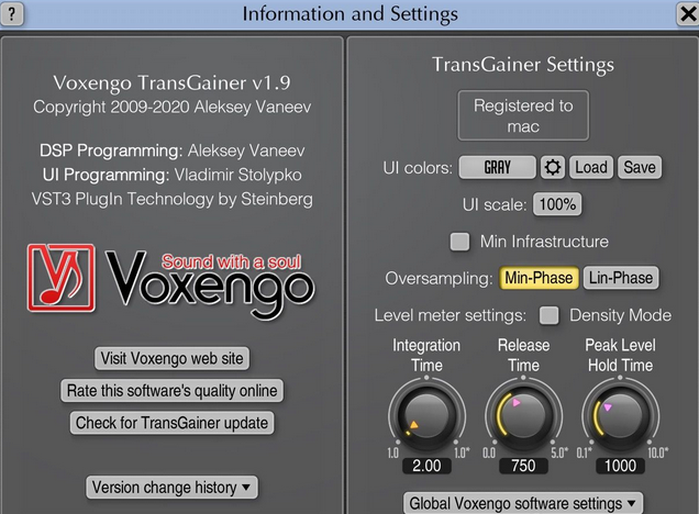 TransGainer(VST) Mac截图