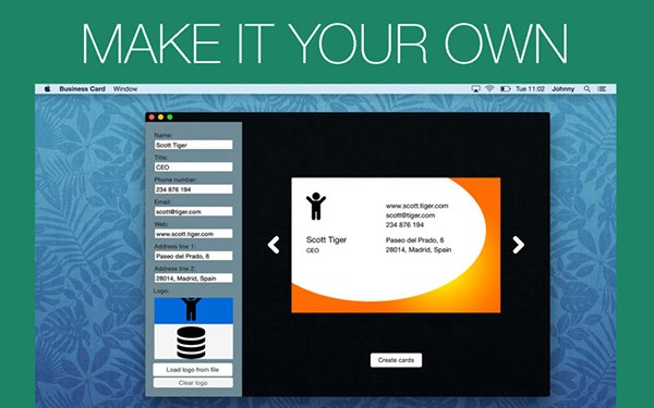SOHO Business Cards Mac截图