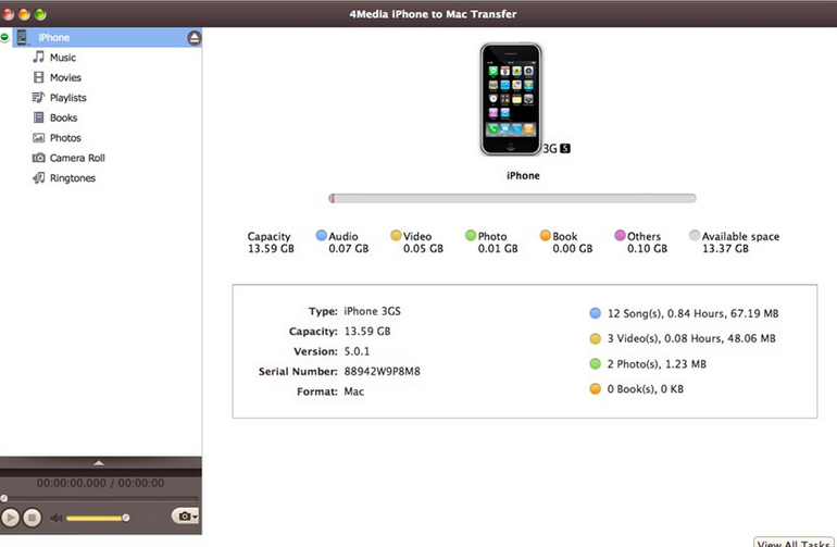 4Media iPhone to Mac Transfer截图
