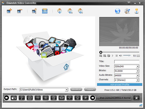 DawnArk Mac Video Converter截图