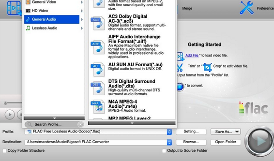 Bigasoft FLAC Converter for Mac截图