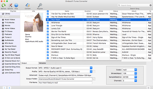 Ondesoft iTunes Converter For Mac截图