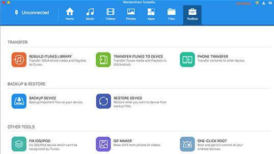 TunesGo for MAC截图