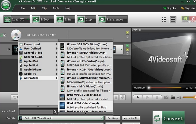 4Videosoft DVD to iPad 2 Suite for Mac截图