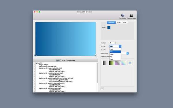 Quick CSS Gradient for Mac截图