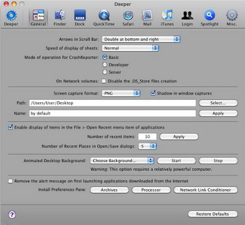 Deeper For Mac OS X 10.7 (LION)截图