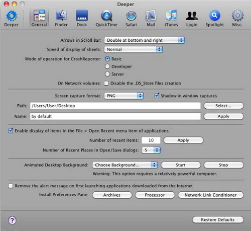 Deeper For Mac OS X 10.4 (TIGER)截图