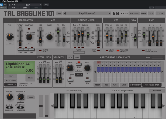 TAL-BassLine-101 for mac截图