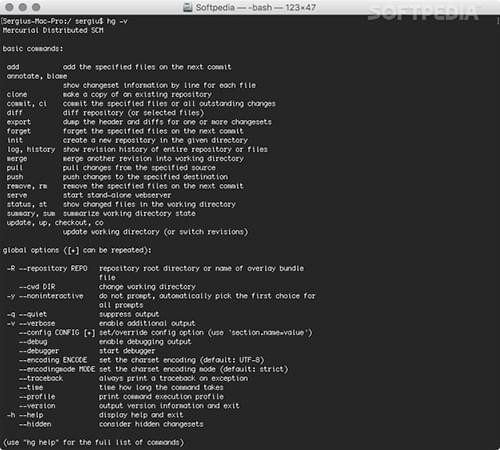Mercurial For Mac osx 10.7截图