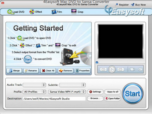 4Easysoft Mac DVD to Sansa Converter截图