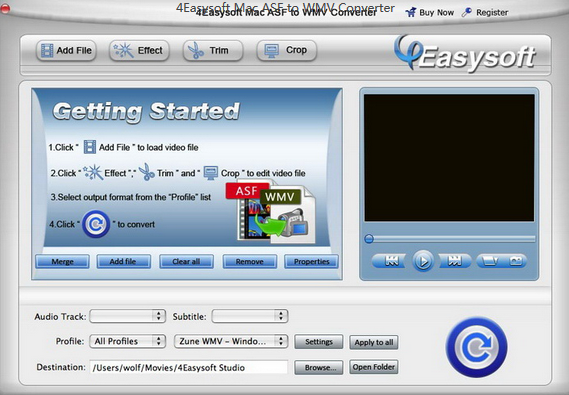 4Easysoft Mac ASF to WMV Converter截图