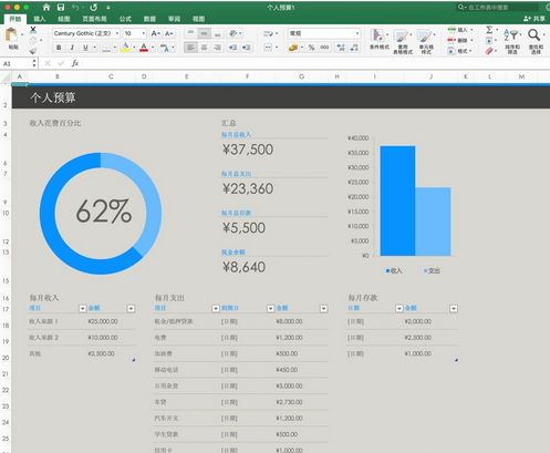 Microsoft Excel 2019 Mac截图