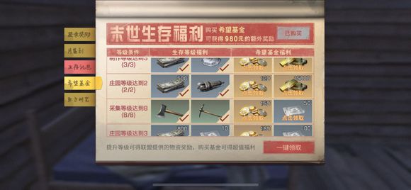 明日之后基金福利领取低等级详解截图
