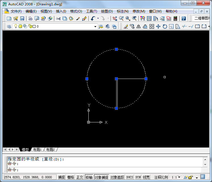 CAD制作双扇门平面图的图文操作截图
