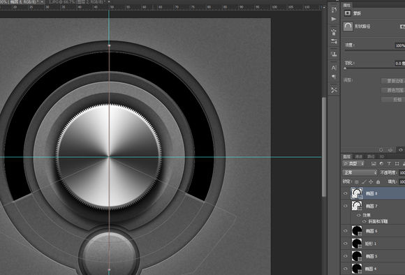 PS临摹一个旋钮的详细操作截图